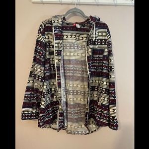 H&M Divided Zip Up Hooded Flannel